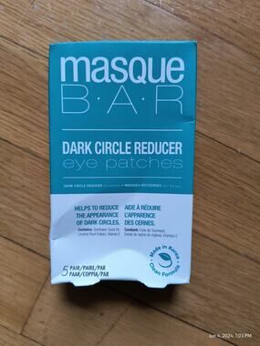 Masque Bar Eye Patches Dark Circle Reducing 5 Pair Sealed Eye Masks DMG Box